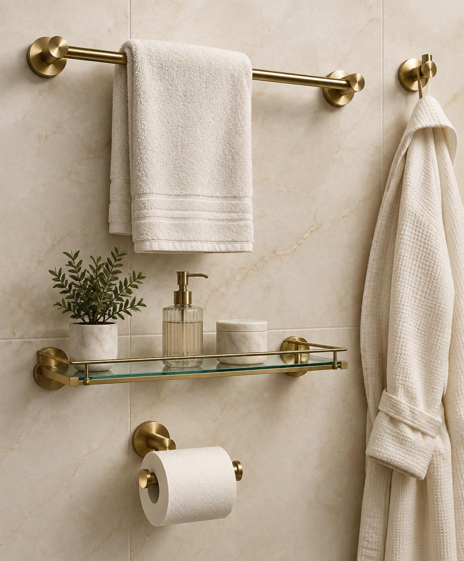 Brass Towel Rack Set
