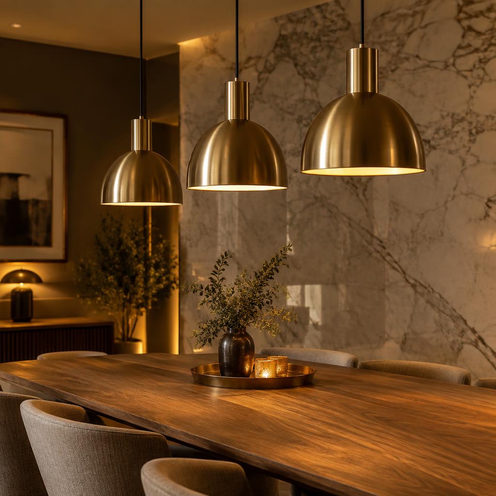 Brass Pendant Light Set